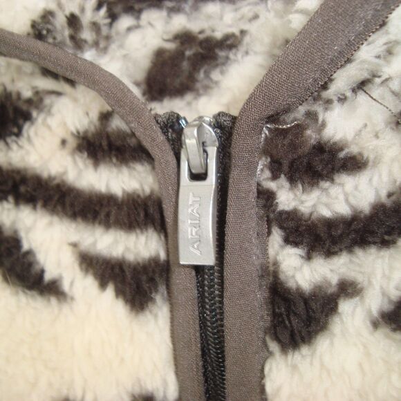 Ariat REAL Berber 1/2 Zip Southwest Aztec Print Hooded Sweatshirt Women's Size L - Picture 8 of 11